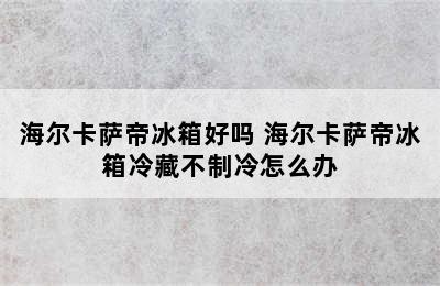 海尔卡萨帝冰箱好吗 海尔卡萨帝冰箱冷藏不制冷怎么办